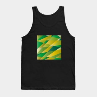 Polygonal fields pattern, green shade Tank Top